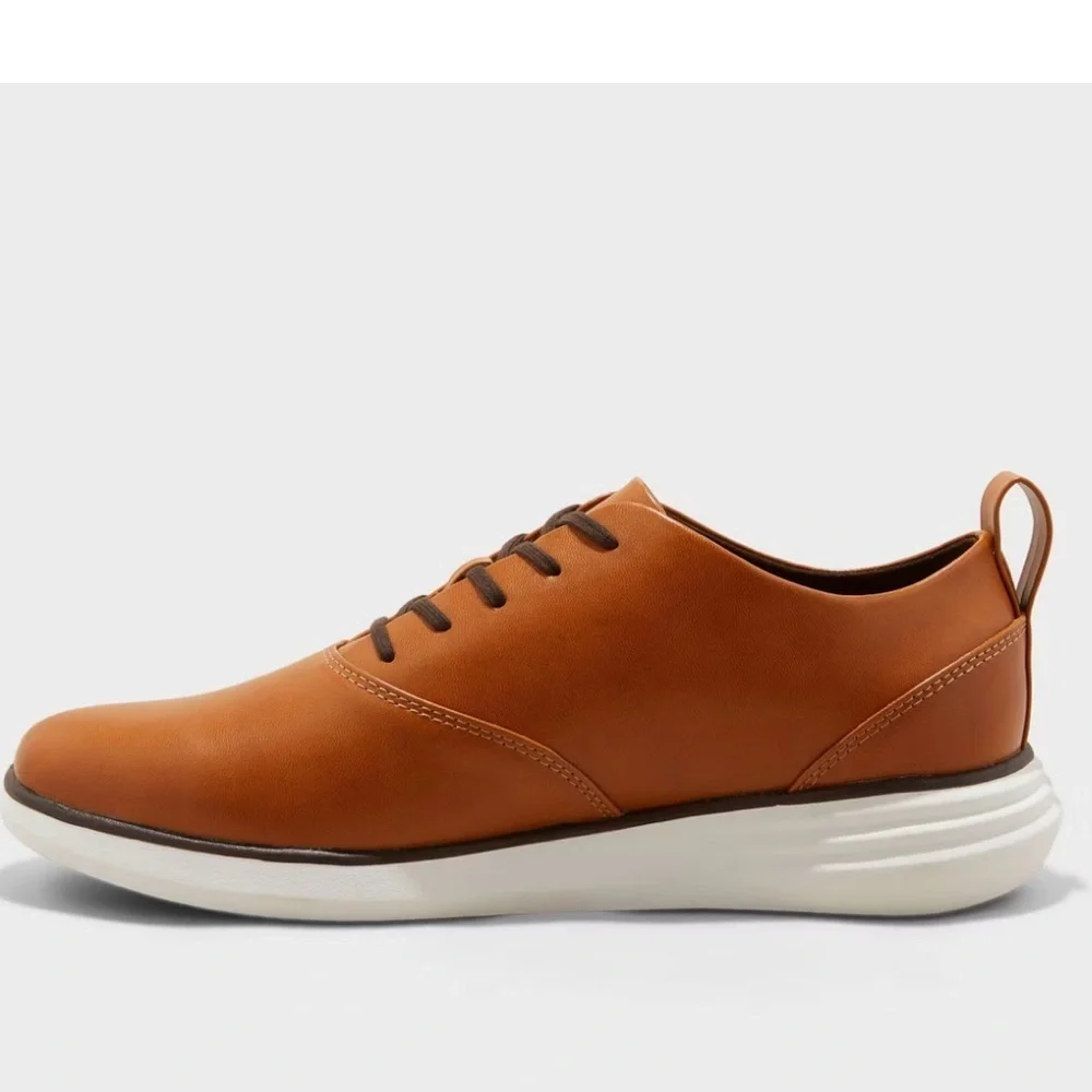 Men’s Luis Hybrid Oxford Casuals Sneakers by Goodfellow Size 8 Cognac brown